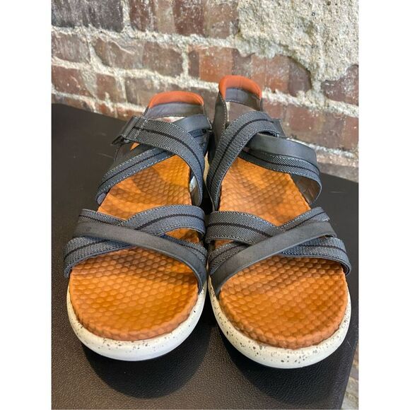 BARETRAPS • Gracee Gray/Conac Orange/White Foam Sole Strappy Hook/Loop Closure O - Picture 4 of 13